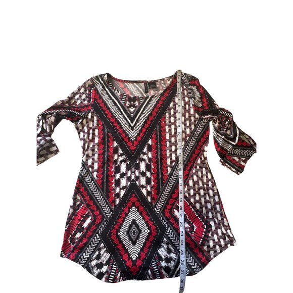 💖New Directions Womens Geometric Patterned Tunic Top S - Picture 5 of 7